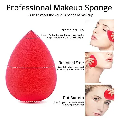 5 Pcs Makeup Sponge Set, Foundation Blending Beauty Sponge, Flawless for Liquid