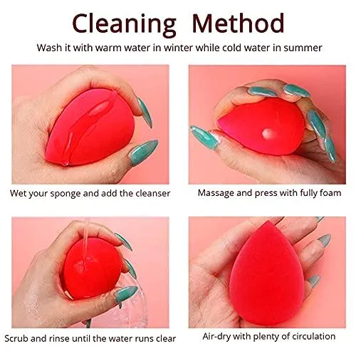 5 Pcs Makeup Sponge Set, Foundation Blending Beauty Sponge, Flawless for Liquid