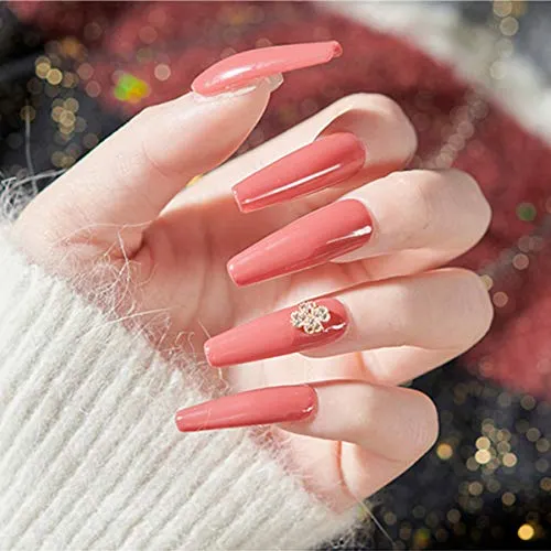 500PCS Clear Coffin Nails Tips - Short Nails Tips for Acrylic Nails Professional, Half Cover Fake Nails,10 Size Ballerina Nail Tips False Nails French Nail Tips