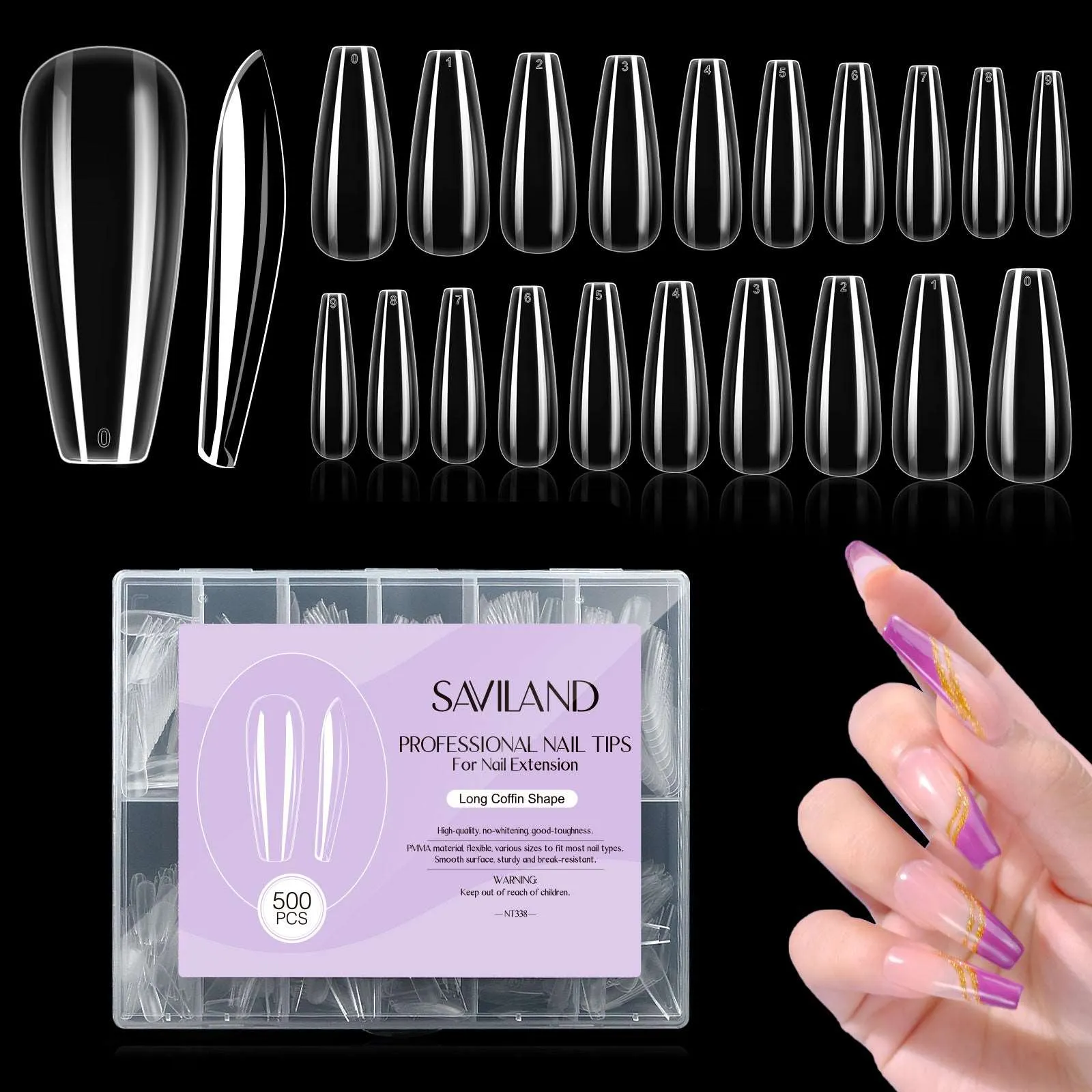 500Pcs Coffin Nail Tips