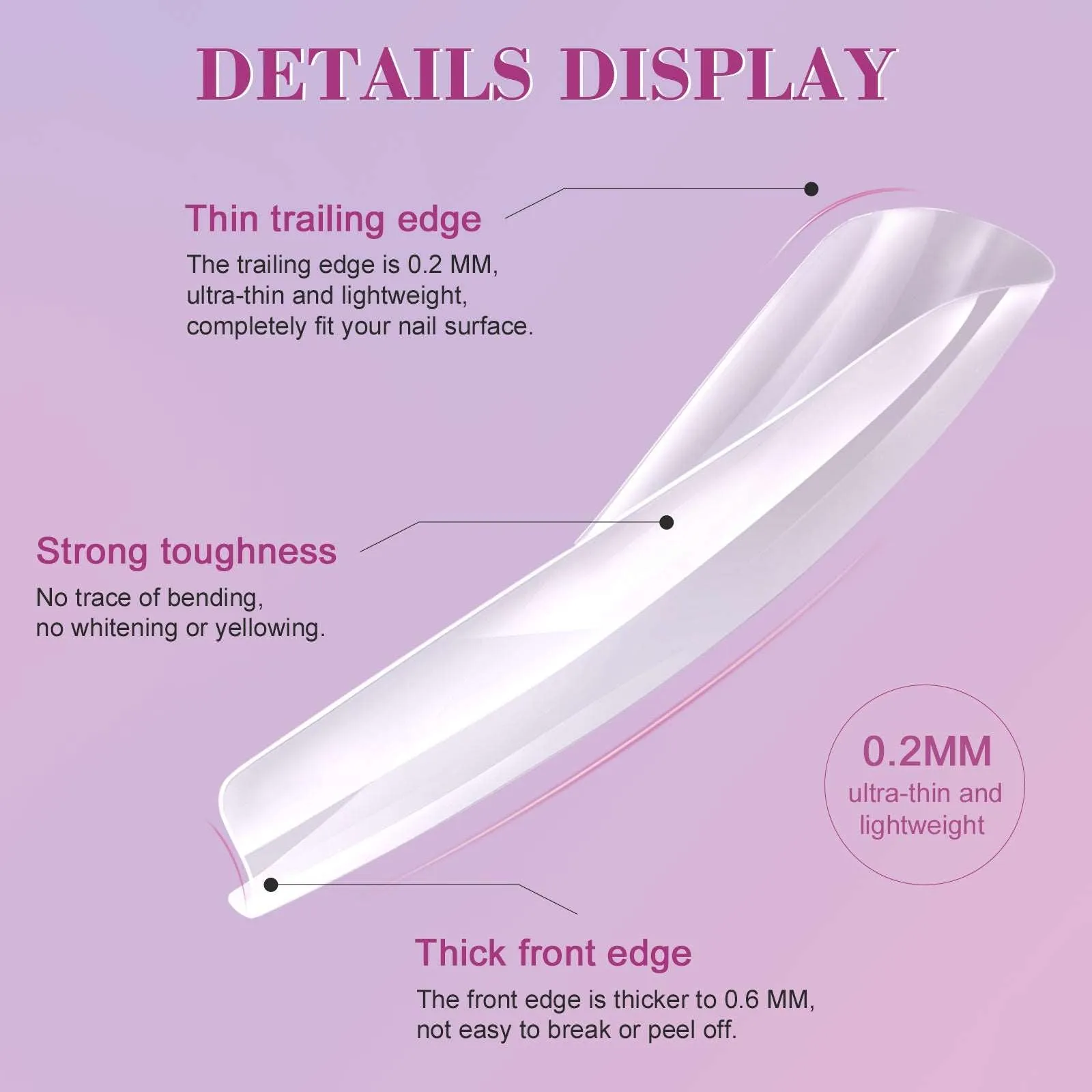 500Pcs Coffin Nail Tips
