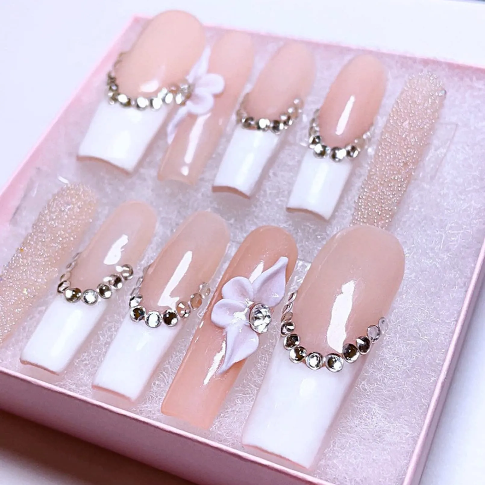 500pcs Extra Long Square Nail Tips, FITDON XXL Long Square Press on Nails Clear Full Cover Acrylic False Nail for Nail Salons and DIY Nail Art