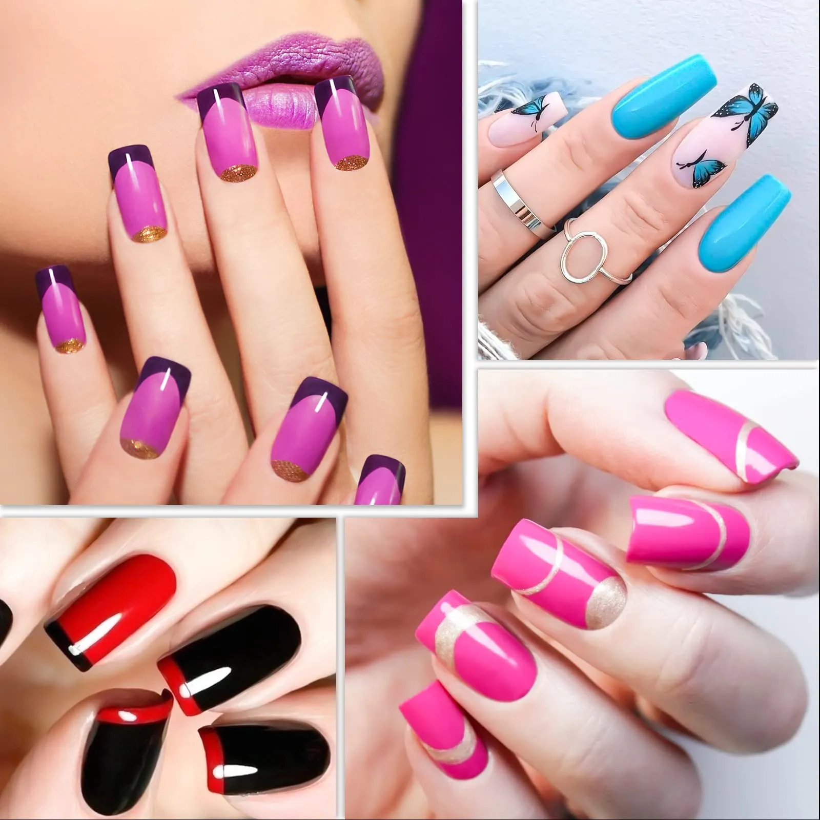 500PCS Half Cover False Nails Tips - Acrylic Nail Tips, krofaue 10 Sizes Lady French Style Acrylic Artificial Tip Manicure with Box for Nail Tips Art Salons and Home DIY
