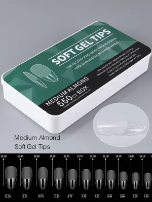 550pcs Soft Gel Nail Tips,11 Sizes Assorted Shapes - Full Cover Nail Tips