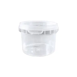 5L Plastic Bucket Clear Transparent with Air Tight Lid
