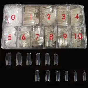 600 Clear Nail Tips Coffin French Fake Nails Tips 12 Sizes Lady Acrylic Artificial False Nails for Nail Salon Nail Shop