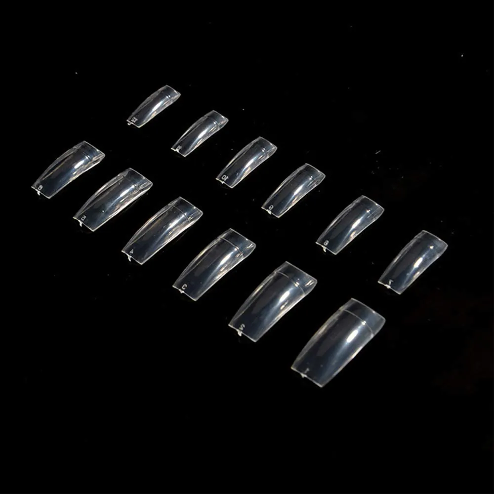 600 Clear Nail Tips Coffin French Fake Nails Tips 12 Sizes Lady Acrylic Artificial False Nails for Nail Salon Nail Shop