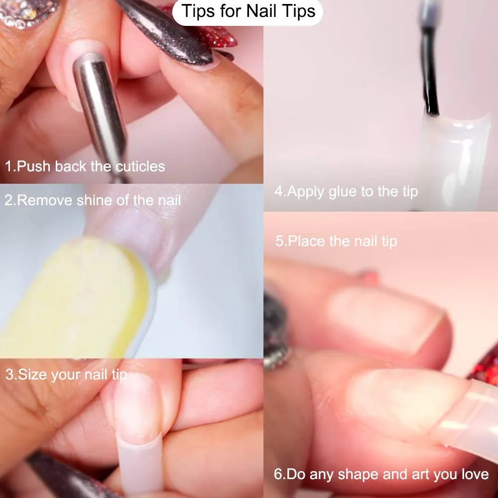 600 Clear Nail Tips Coffin French Fake Nails Tips 12 Sizes Lady Acrylic Artificial False Nails for Nail Salon Nail Shop