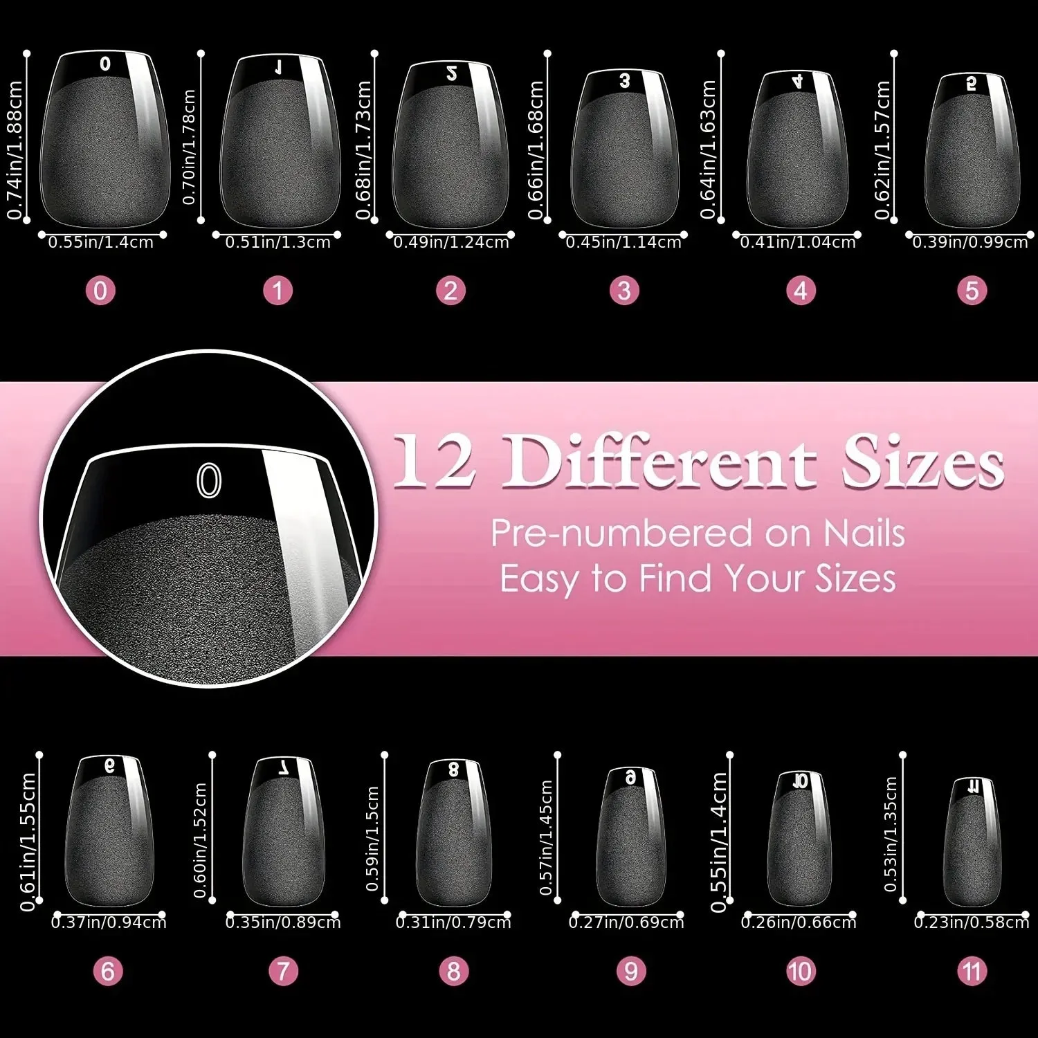 600PCS Short Coffin Nail Tips Half Matte False Tips Full Cover Soft Gel Coffin Shaped  Acrylic Nail Tips Clear