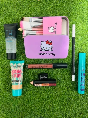7 In 1 Makeup Deal – 7pc Make-up Brush, Primer, Lip Pencil, Mascara, Lipgloss, Lippen, Liquid Foundation (random)