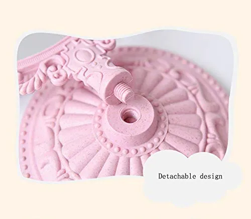 7-Inch 3X Tabletop Vanity Mirror | Double Sided Magnifying Makeup Mirror with 360 Degree Rotation | Bathroom Bedroom Vanity Mirror (Pink, Heart-Shaped) Pink