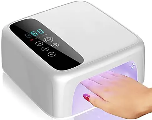 72W Cordless LED UV Nail Lamp Lumcrissy Rechargebale 15600mAH Professional LED Gels Nail Dryer,Nail Polish Curling Lamp