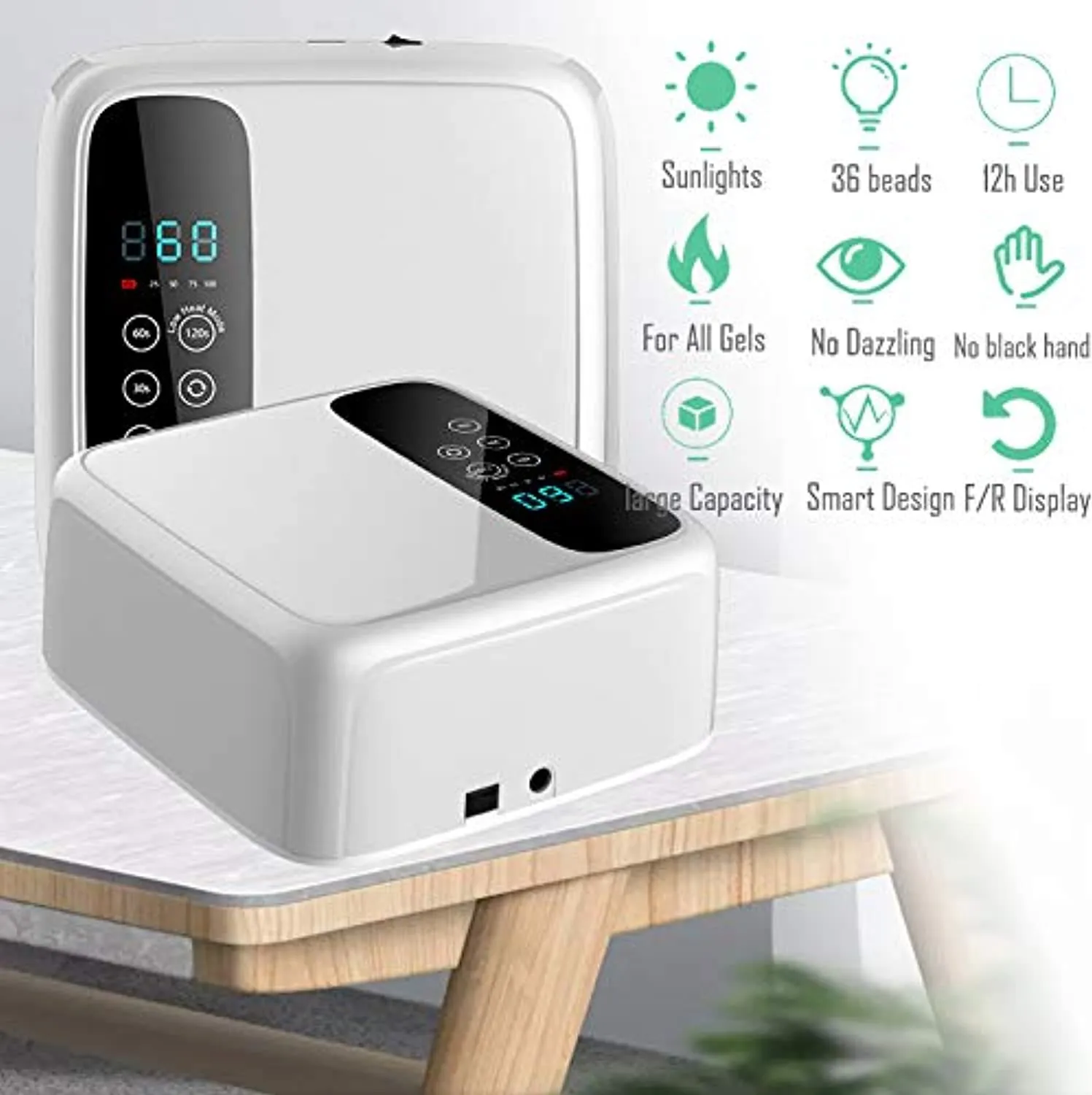 72W Cordless LED UV Nail Lamp Lumcrissy Rechargebale 15600mAH Professional LED Gels Nail Dryer,Nail Polish Curling Lamp