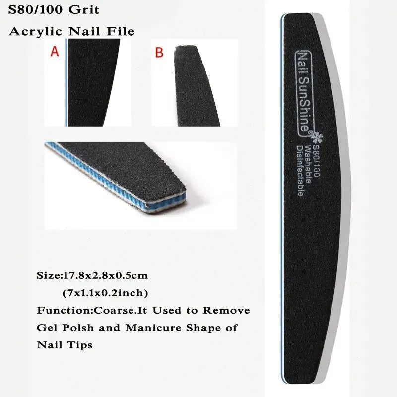 8 Pcs Nail File Set Professional Nail Care Manicure Tools Multi Grit Sanding Polishing Files Sponge Buffer Limas Slim Kit Nails Accessories