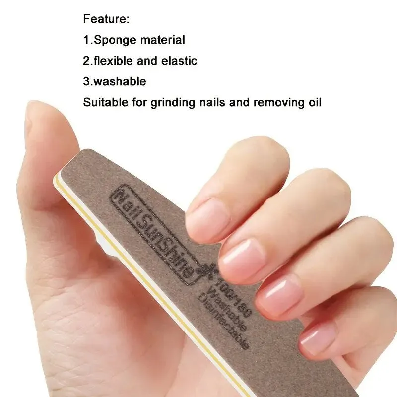 8 Pcs Nail File Set Professional Nail Care Manicure Tools Multi Grit Sanding Polishing Files Sponge Buffer Limas Slim Kit Nails Accessories