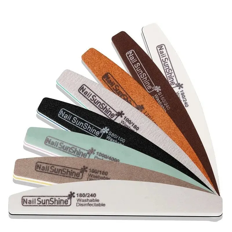 8 Pcs Nail File Set Professional Nail Care Manicure Tools Multi Grit Sanding Polishing Files Sponge Buffer Limas Slim Kit Nails Accessories