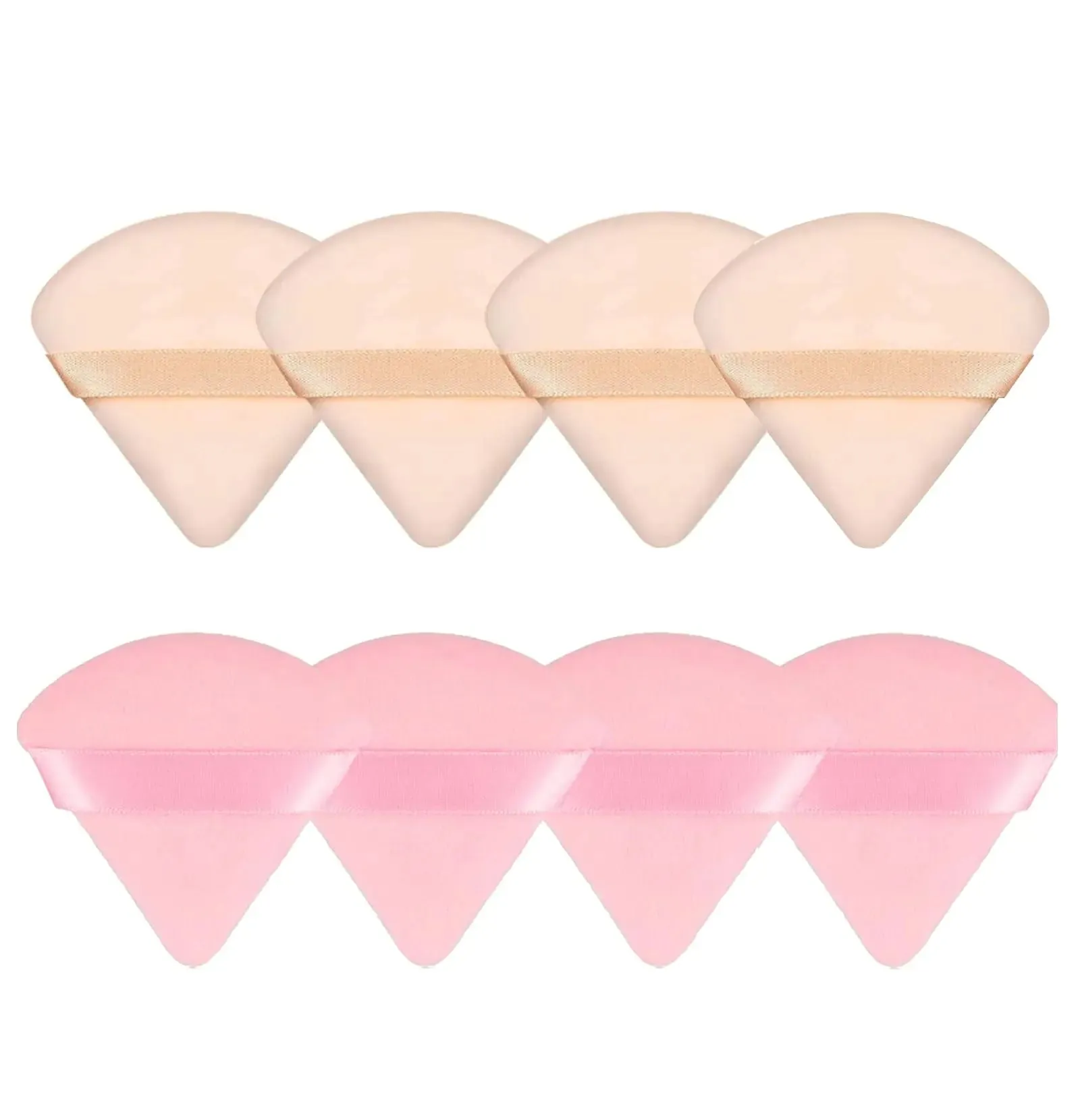 8 Pieces Triangle Powder Puff Face Soft Triangle Makeup Puff Velour Cosmetic