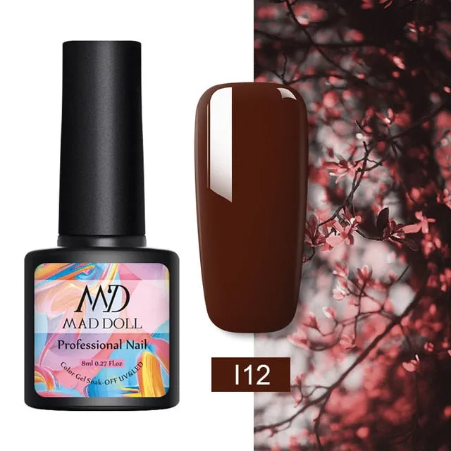 8ml UV Gel Nail Polish Rose Gold Glitter Sequins Soak Off