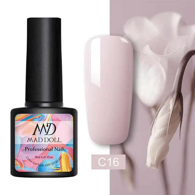 8ml UV Gel Nail Polish Rose Gold Glitter Sequins Soak Off