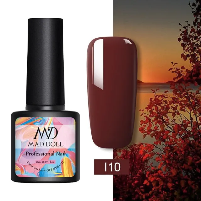 8ml UV Gel Nail Polish Rose Gold Glitter Sequins Soak Off