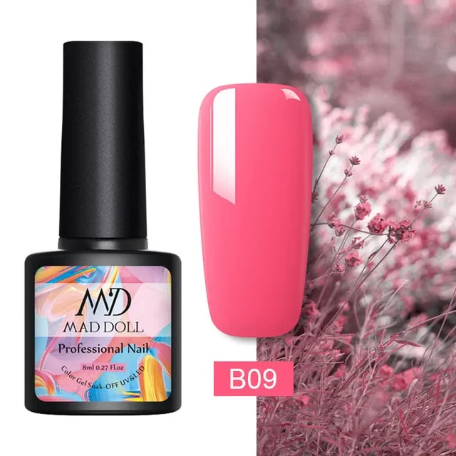 8ml UV Gel Nail Polish Rose Gold Glitter Sequins Soak Off