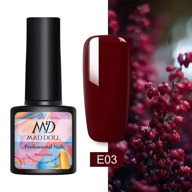 8ml UV Gel Nail Polish Rose Gold Glitter Sequins Soak Off