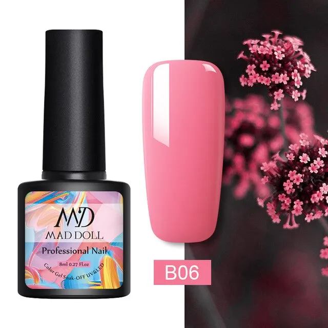 8ml UV Gel Nail Polish Rose Gold Glitter Sequins Soak Off