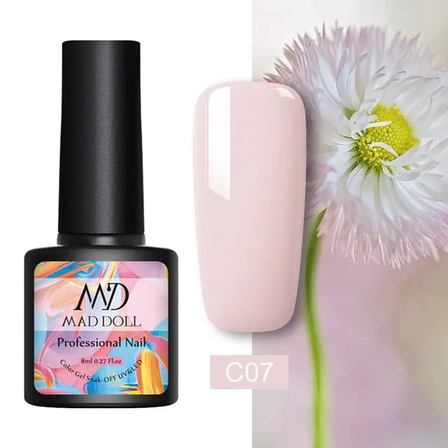 8ml UV Gel Nail Polish Rose Gold Glitter Sequins Soak Off