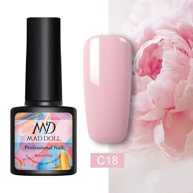 8ml UV Gel Nail Polish Rose Gold Glitter Sequins Soak Off