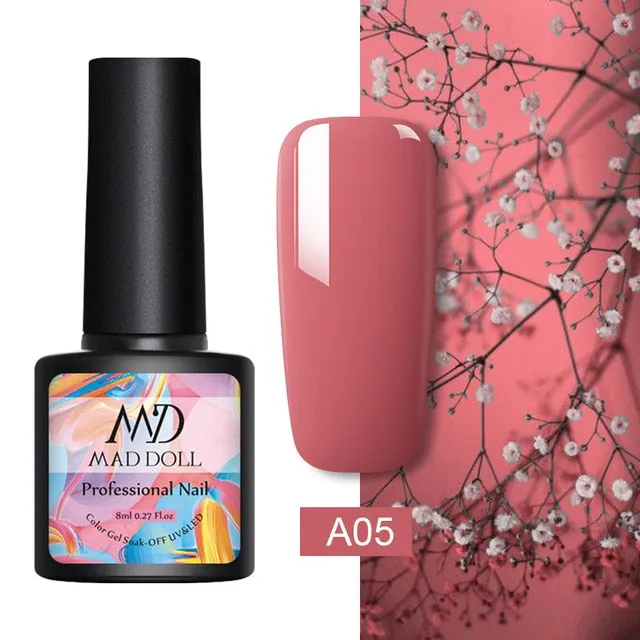 8ml UV Gel Nail Polish Rose Gold Glitter Sequins Soak Off