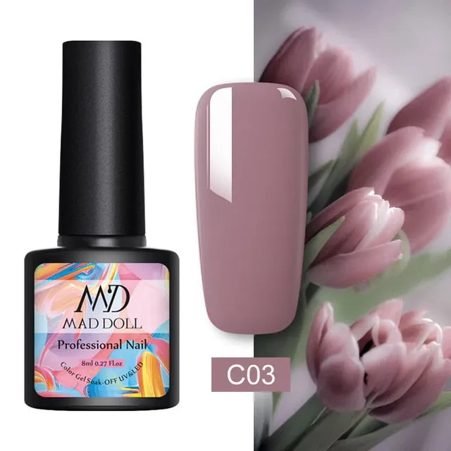 8ml UV Gel Nail Polish Rose Gold Glitter Sequins Soak Off