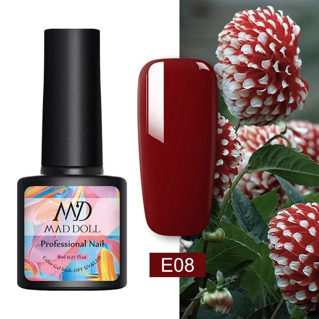 8ml UV Gel Nail Polish Rose Gold Glitter Sequins Soak Off