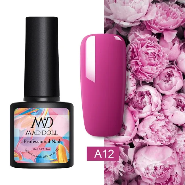 8ml UV Gel Nail Polish Rose Gold Glitter Sequins Soak Off