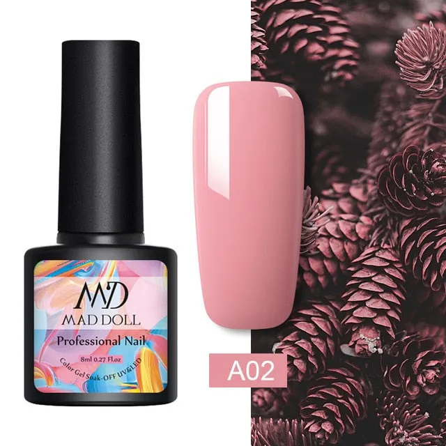 8ml UV Gel Nail Polish Rose Gold Glitter Sequins Soak Off