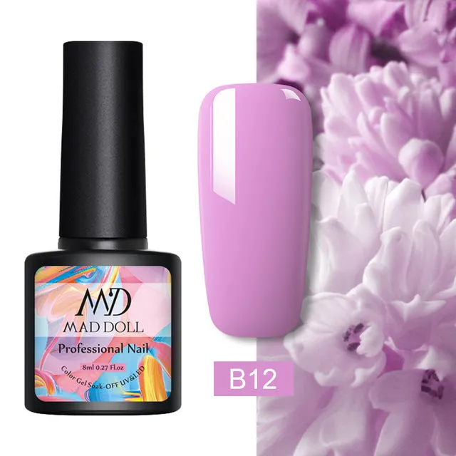 8ml UV Gel Nail Polish Rose Gold Glitter Sequins Soak Off