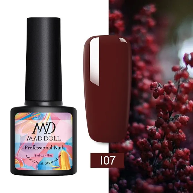 8ml UV Gel Nail Polish Rose Gold Glitter Sequins Soak Off