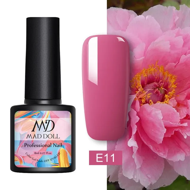 8ml UV Gel Nail Polish Rose Gold Glitter Sequins Soak Off