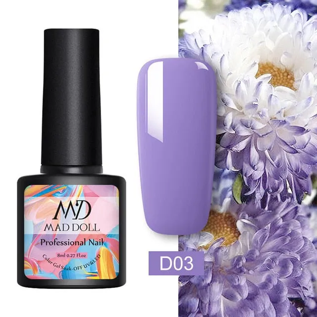 8ml UV Gel Nail Polish Rose Gold Glitter Sequins Soak Off