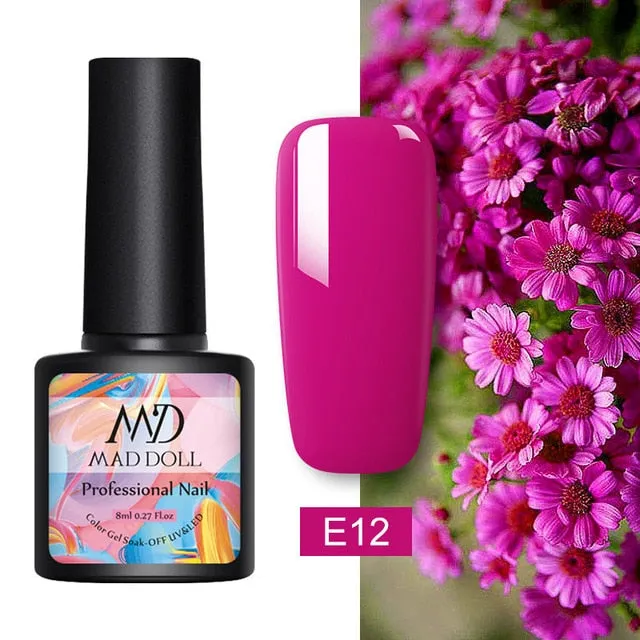 8ml UV Gel Nail Polish Rose Gold Glitter Sequins Soak Off