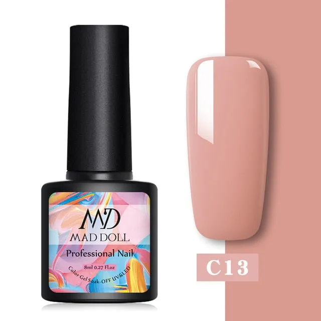 8ml UV Gel Nail Polish Rose Gold Glitter Sequins Soak Off