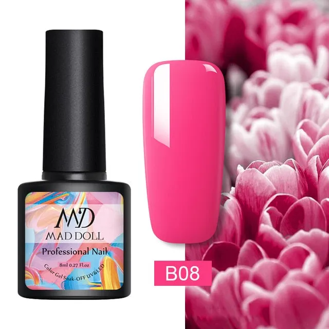 8ml UV Gel Nail Polish Rose Gold Glitter Sequins Soak Off
