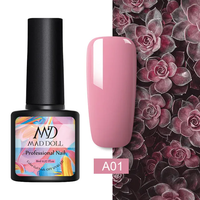 8ml UV Gel Nail Polish Rose Gold Glitter Sequins Soak Off