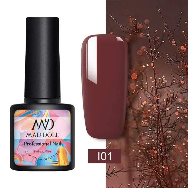 8ml UV Gel Nail Polish Rose Gold Glitter Sequins Soak Off