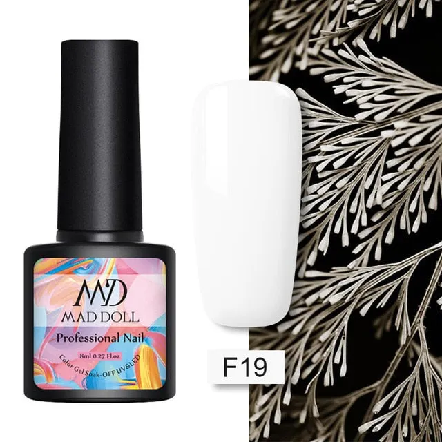 8ml UV Gel Nail Polish Rose Gold Glitter Sequins Soak Off