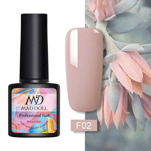 8ml UV Gel Nail Polish Rose Gold Glitter Sequins Soak Off