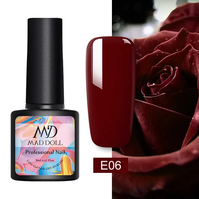 8ml UV Gel Nail Polish Rose Gold Glitter Sequins Soak Off