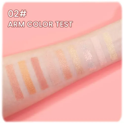 9Colors Nude Rose Gold Eye Shadow Palette Makeup,Korean Shimmer Eyeshadow Palette Colorful,Loose Glitter Eyeshadow Palette