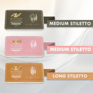ACOS Soft Gel Nail Tips (Full Tip Coverage) - STILETTO Shape (312pcs/box)