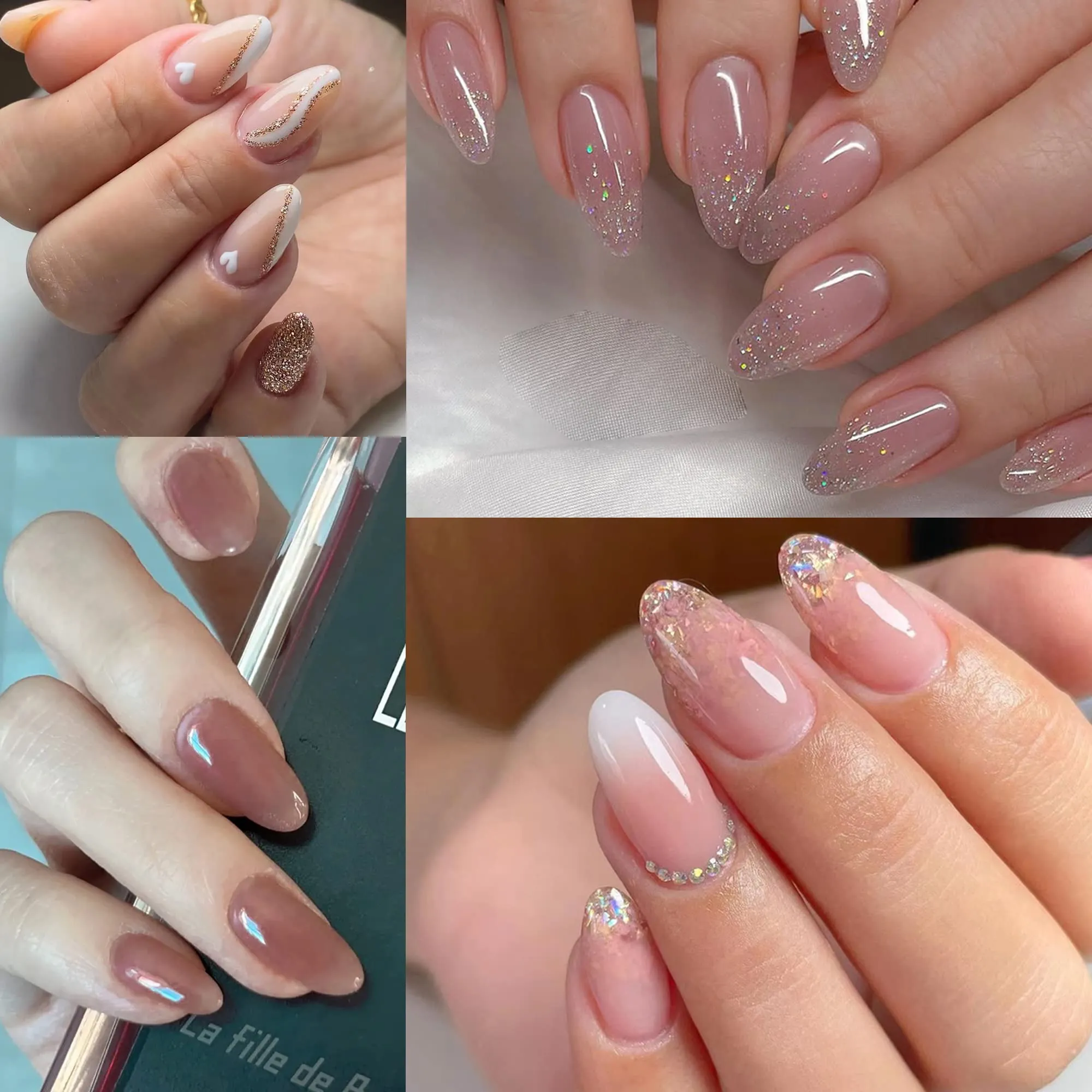 AddFavor 600pcs Gel x Nail Tips Clear Oval Almond Nail Tips Medium Length Full Cover Round False Fake Nail Tip for Salon and Home Nail Design 12 Sizes