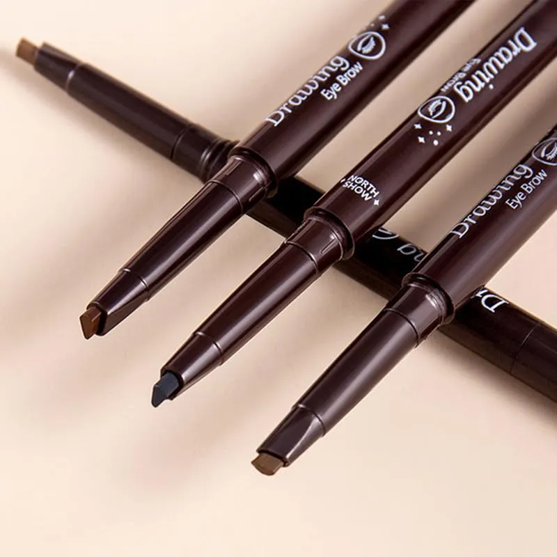 AddFavor Eyebrow Pencil Waterproof Eyebrow Definer Pencil with Brush for Women Makeup, Black Brow Pencil, 5 Count